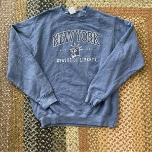 New York Statue of Liberty Blue Crewneck Sweatshirt